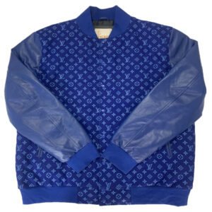 Blue Leather Bomber Jackets For Men